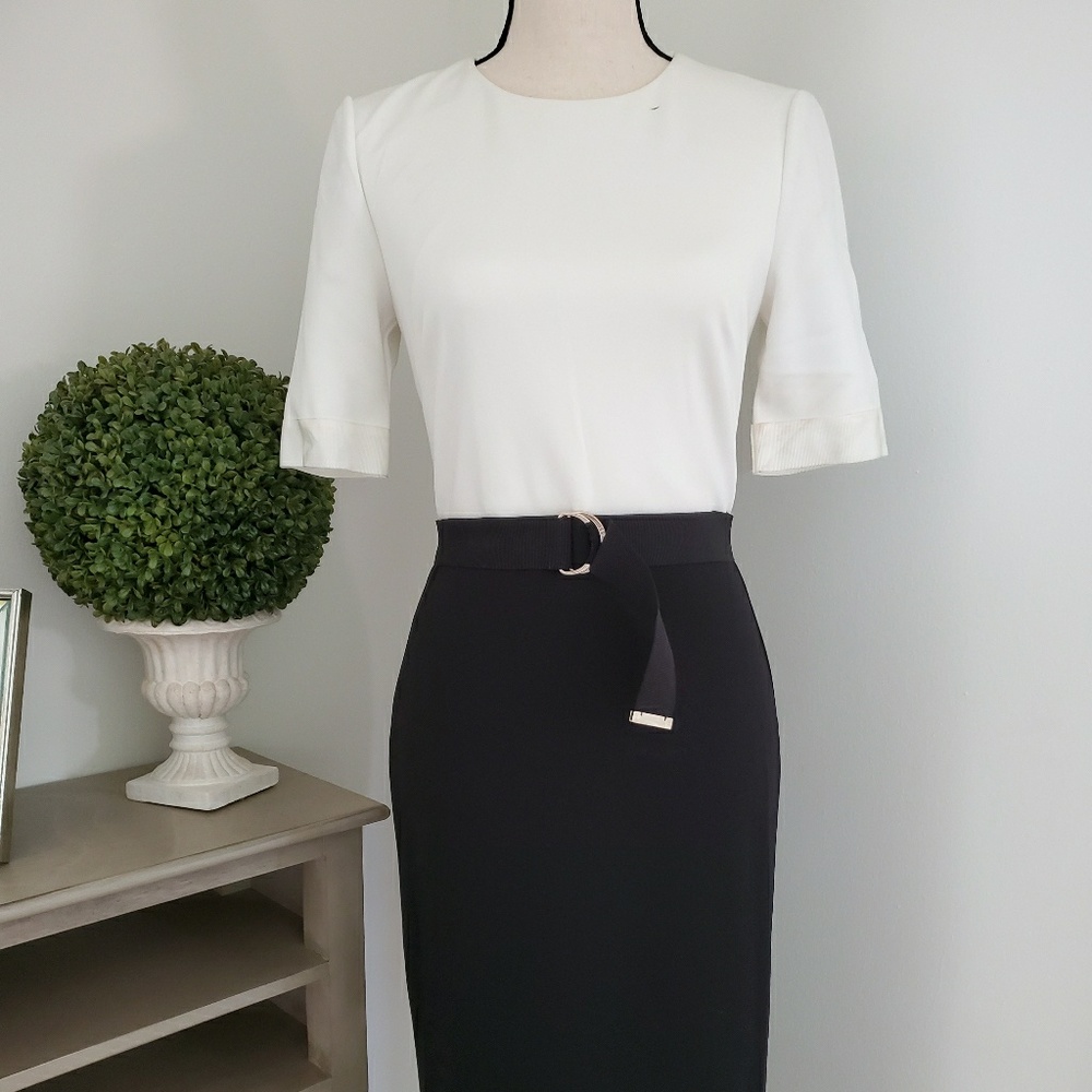 Ted Baker Black And White Dress, size 2